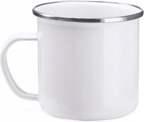 Zománcozott Fém Turista Bögre Prl Retro 380ml Fehér Stamina 4014