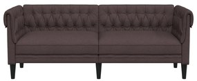 sötétbarna 3 személyes szövet Chesterfield kanapé