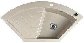 Sapho - Sarok konyhai mosogató 114x57,5 cm gránit/bézs