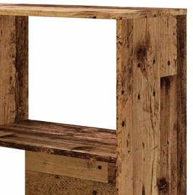4 szintes antik fa szerelt fa sarokkönyvespolc 85 x 85 x 140 cm