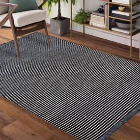 Csúszásgátló fekete-fehér nappali szőnyeg Szélesség: 160 cm | Hossz: 230 cm