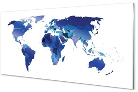Üvegképek kék térkép 100x50 cm
