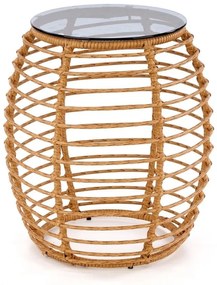 Barrel kerti asztal, rattan