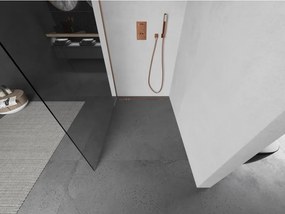 Mexen Kioto, Walk-In típusú zuhany paraván 85 x 200 cm, 8 mm átlátszó üveg, réz matt profil, 800-085-101-65-00