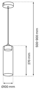 Csillár zsinóron CLARISSA 1xGX53/12W/230V fekete