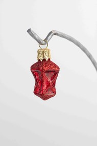 Karácsonyfadísz üvegből Piros lampion