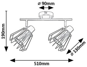 Rabalux 73068 - Spotlámpa EMERENCIA 2xE14/40W/230V