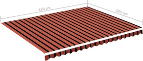 Narancssárga és barna csere napellenző ponyva 4,5 x 3,5 m
