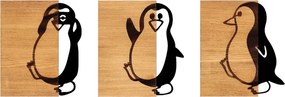 Penguins fém fali dekoráció, 21×3 cm