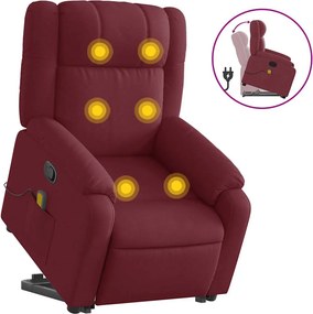 vidaXL bordó szövet dönthető masszázs- és állófotel