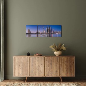 Felhőkarcoló képe (órával) (90x30 cm)