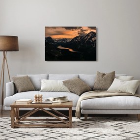 Egy tó képe a hegyek között (90x60 cm)