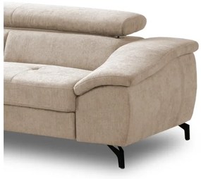 BRESCIA kinyitható L-alakú balos sarokülőgarnitúra, bézs, tárolóval