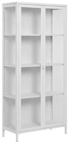 Brisbane vitrin, 2 üvegajtó, acél, fehér 80x35x175 cm