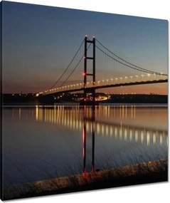 Vászonkép 80x80 Megvilágított híd éjszaka