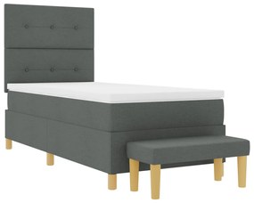 Boxspring Ágy matraccal és paddal Sötétszürke 100x200 cm Szövet