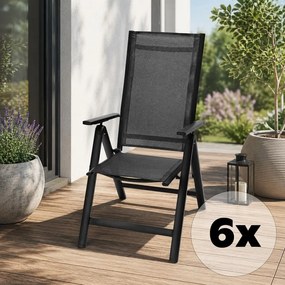Avenberg ISLA állítható alumínium szék szett - 6db, fekete