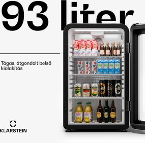 Klarstein Audrey Evo italhűtő, Rretro kivitel, üvegajtó, 93 L, EEK C