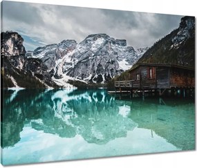 Vászonkép 80x60 Faház a hegyekben