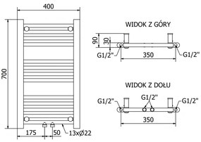 Mexen, Mexen Mars elektromos fűtés 700 x 400 mm, 300 W, króm - W110-0700-400-2300-01