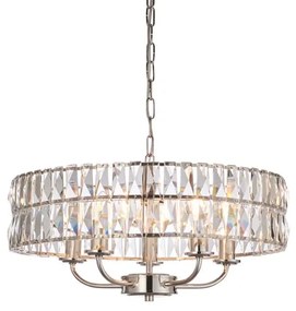 Endon 104467 - Csillár láncon CLIFTON 5xE14/6W/230V fényezett króm/átlátszó