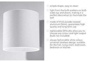 Roda fehér falilámpa - Sollux