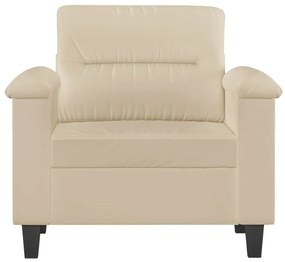 krémszínű mikroszálas szövet kanapéfotel 60 cm