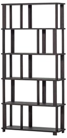 Sötétbarna tölgyfa könyvespolc 90x186x30 cm Riss – WOOOD