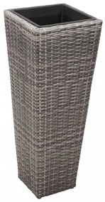 3 db szürke polyrattan kerti magaságyás