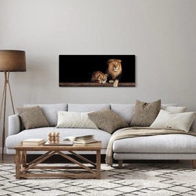 Kép - oroszlán és a nőstény oroszlán (120x50 cm)