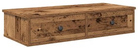 Falipolc fiókokkal régi fa 80x31x17 cm műszaki fa