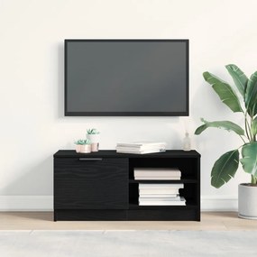 TV Szekrény Fekete Tölgy 80x35x36,5 cm Műszaki Fa