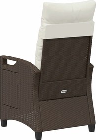 Fekvő Kerti Szék Barna és Krém 56 x 60 x 112 cm polirattan