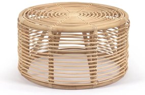 Natúr színű rattan kerek dohányzóasztal ø 66 cm Kohana – Kave Home