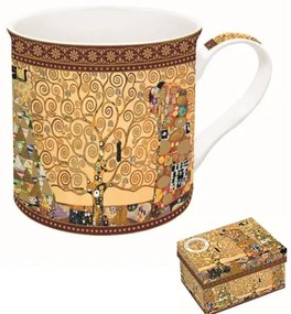 Porcelánbögre dobozban, 300ml, Klimt: Életfa/The Kiss/Beteljesülés