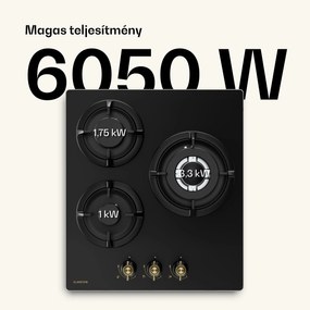 Klarstein Victoria gázfőzőlap | 3 alumínium égő | földgázzal és PB-gázzal kompatibilis | 6050 W | 45 cm
