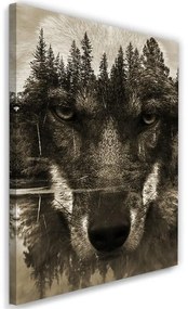 Gario Vászonkép Fekete farkas absztrakt, szepia Méret: 40 x 60 cm