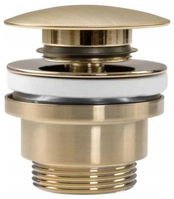 REA-A8585 - Mosdó leeresztő CLICK-CLACK, átmérő 6,4 cm, szálcsiszolt arany