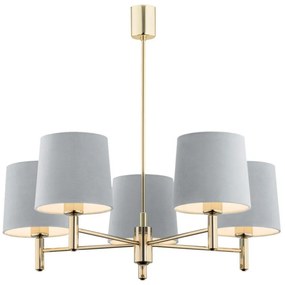 Argon 2085 - PONTE 5xE27/15W/230V függeszték, réz/kék