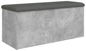 betonszürke szerelt fa tárolópad 102 x 42 x 45 cm