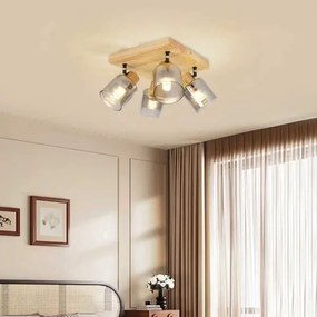 Brilagi - HYGGE spotlámpa 4xE14/15W/230V kaucsukfa/füstszínű