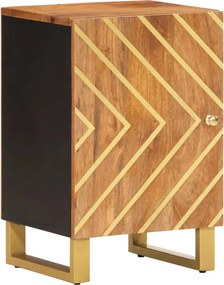 vidaXL barna és fekete tömör mangófa fürdőszobaszekrény 38x33,5x58 cm