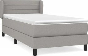 vidaXL világosszürke szövet rugós ágy matraccal 100 x 200 cm
