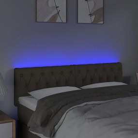 tópszínű szövet LED-es fejtámla 160x7x78/88 cm