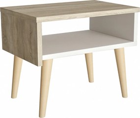 Lea éjjeliszekrény skandináv stílus sonoma/fehér