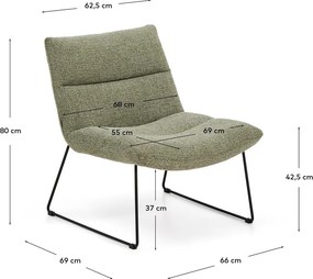 Zöld zsenília fotel Asen – Kave Home