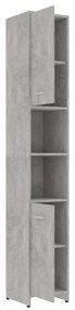 betonszürke szerelt fa fürdőszobaszekrény 30 x 30 x 183,5 cm