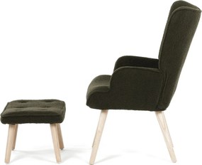 Relaxační křeslo, zelená, látka bouclé, AK-319 GRN2