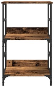 antik fa színű szerelt fa könyvszekrény 50 x 33 x 82 cm
