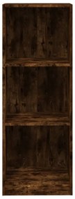 3 szintes füstös tölgy színű fa könyvszekrény 40 x 24 x 109 cm